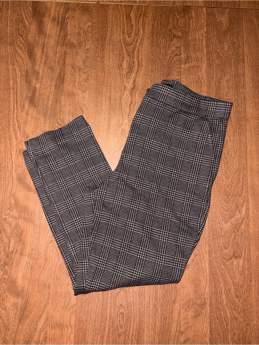 Banana Republic Gray & Black Glen Plaid Dress Pants